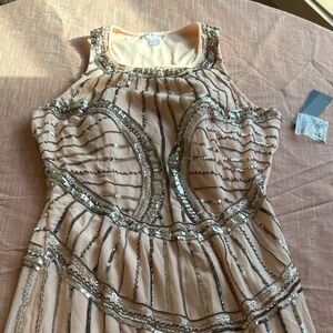 Peachy pink sequins dress